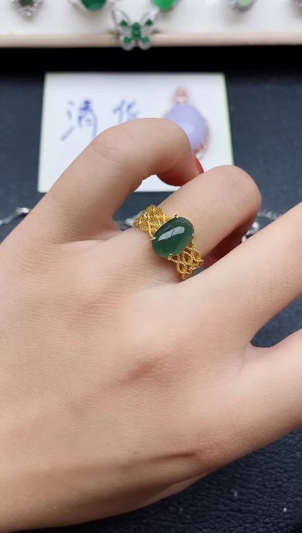 【闪购商品】翡翠戒指银S925镶嵌111111
