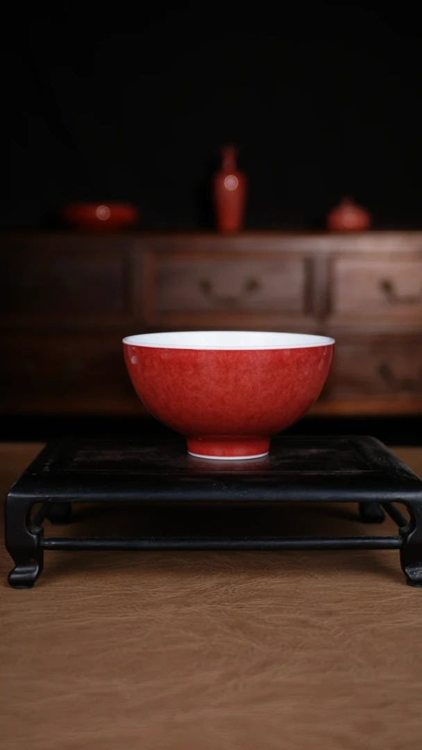 杯子豇豆红景德镇陶瓷