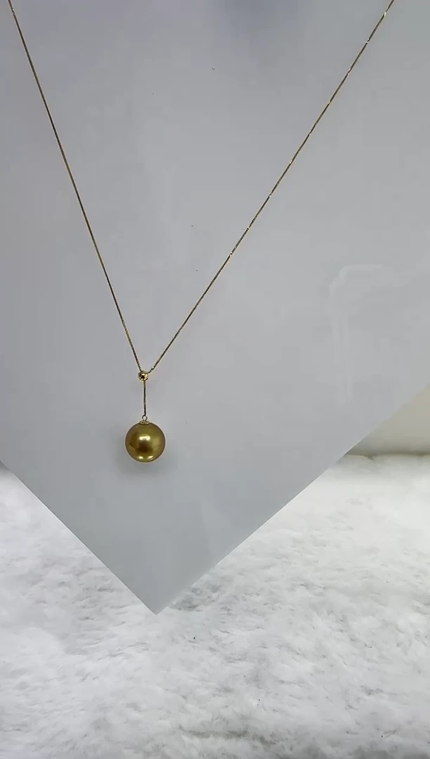 【闪购商品】海水珍珠DA18K金镶嵌ss610 金珠吊坠11