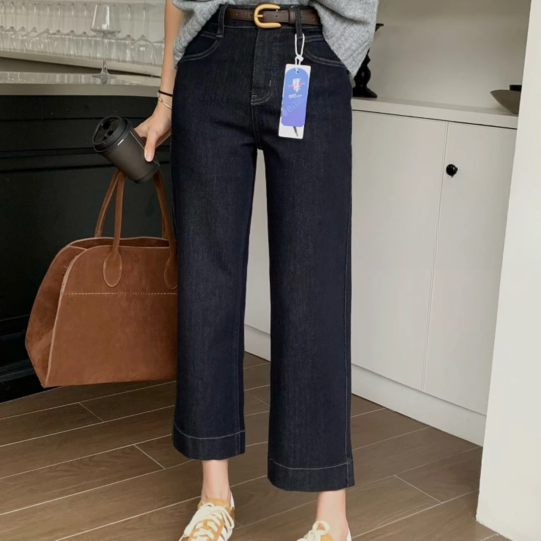 丹宁风春秋女士牛仔裤显瘦秋季宽松牛仔裤春季九分法棍裤79025