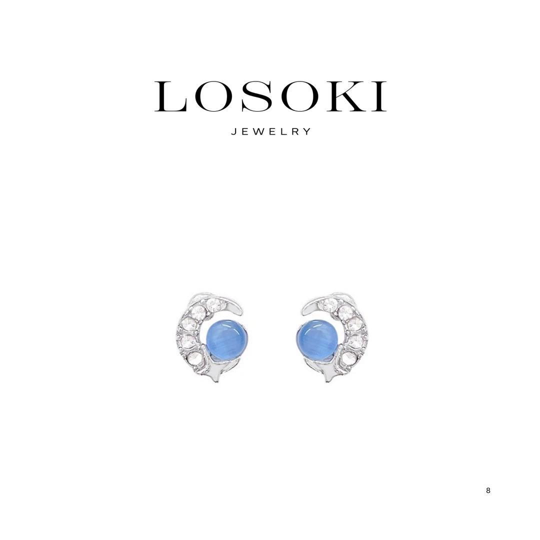 铜合金合成锆石耳饰 瑞士LOSOKI星星迷你耳钉轻奢小众设计气质