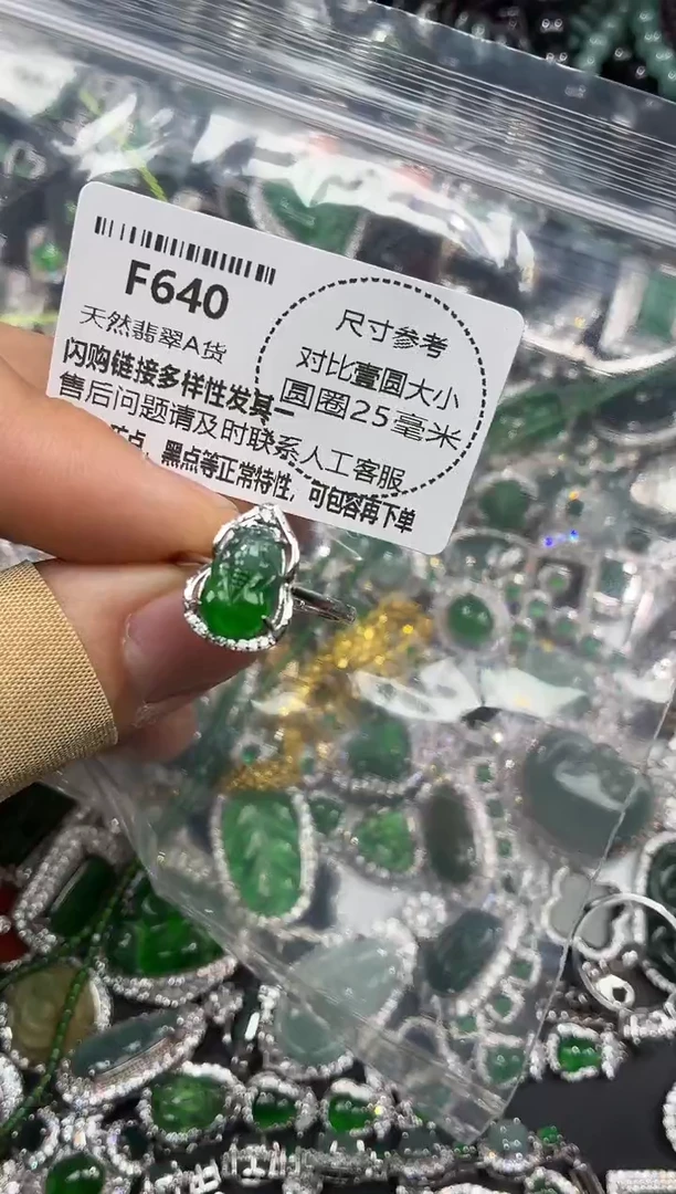颈饰未镶嵌翡翠F640戒指