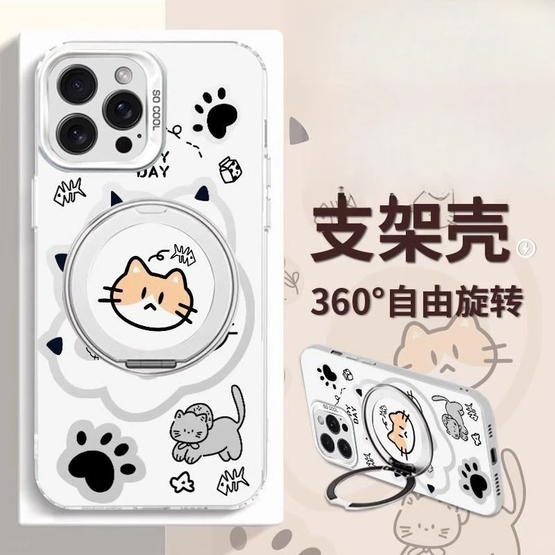 奶乎猫爪适用iphone16手机壳苹果华为vivo小米OPPO荣耀支架防摔套