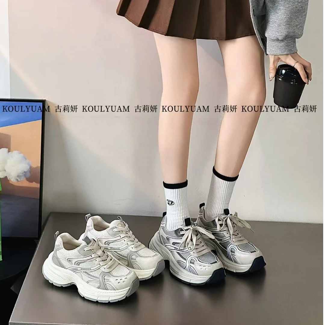 厚底复古薄款老爹鞋女鞋透气轻便休闲运动鞋百搭11216