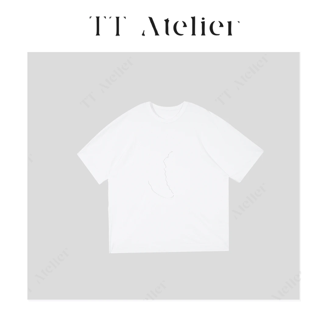 TT设计师【谧光】夏季新款小众重工镂空宽松时尚圆领T恤TT190411