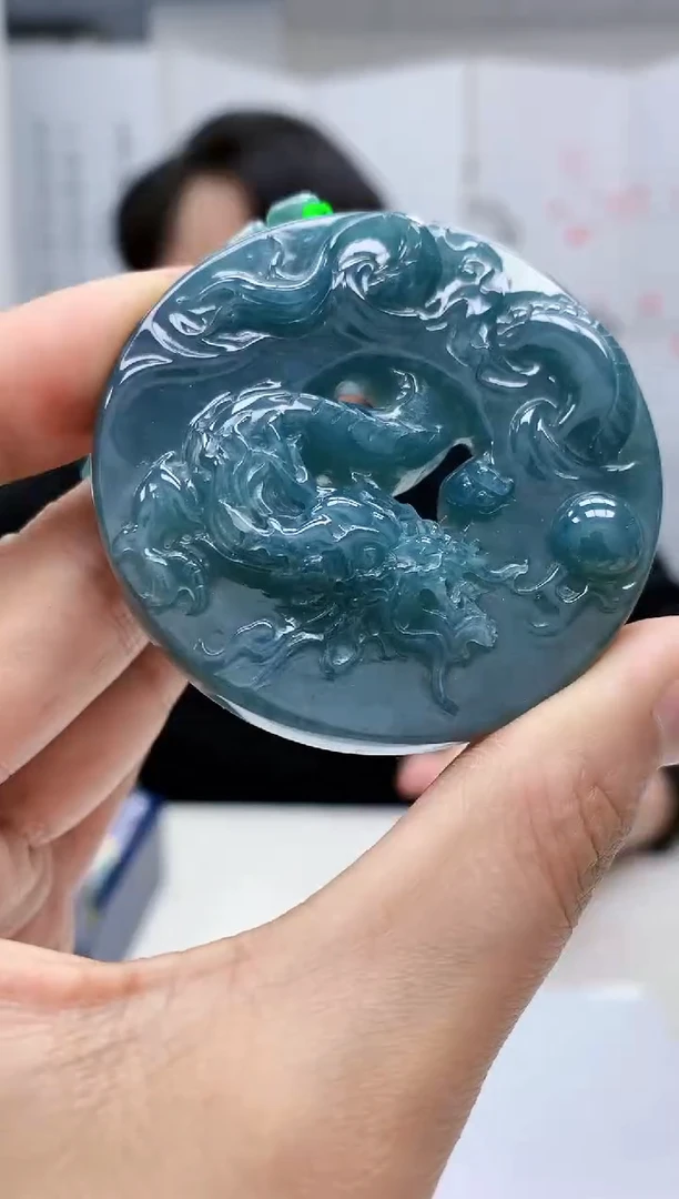 【闪购商品】定制翡翠未镶嵌5060MM-毛货挂件19赠珠链