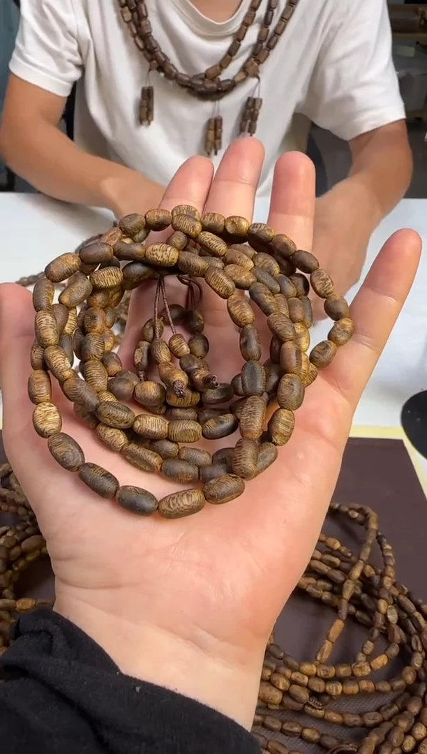 手串沉香纯天然窖藏款黄皮黑肉板头虫漏长串多样性发1
