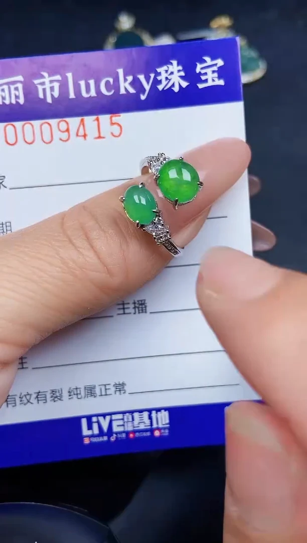 翡翠银S925镶嵌颈饰9415