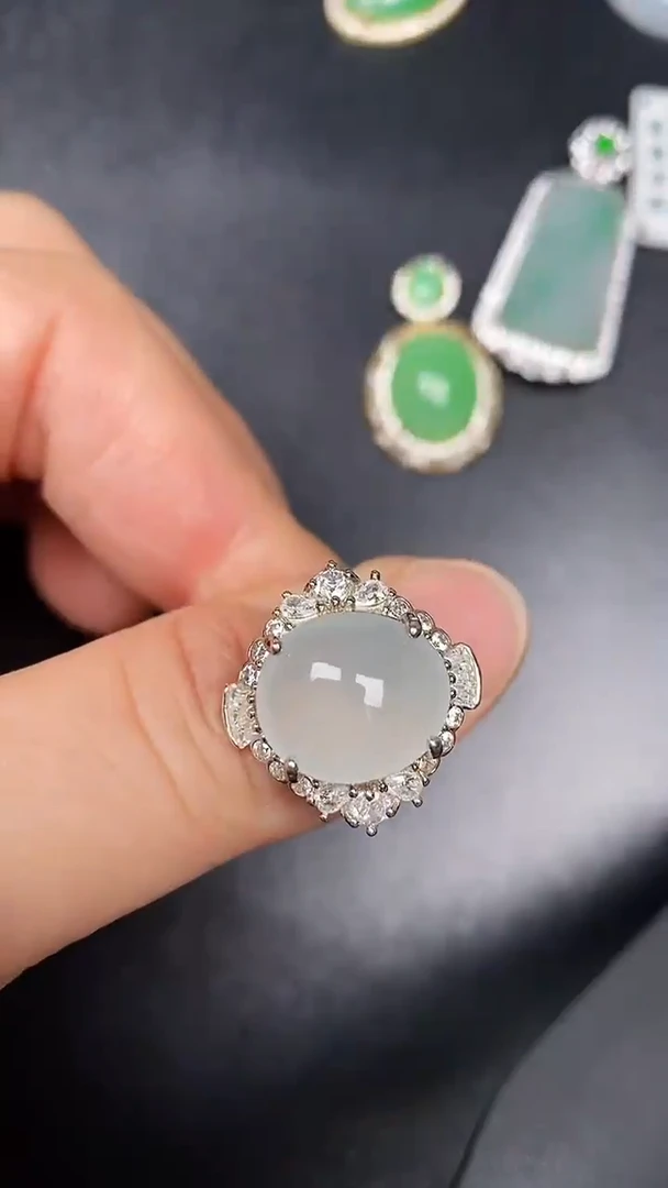 银S925镶嵌戒指翡翠3560