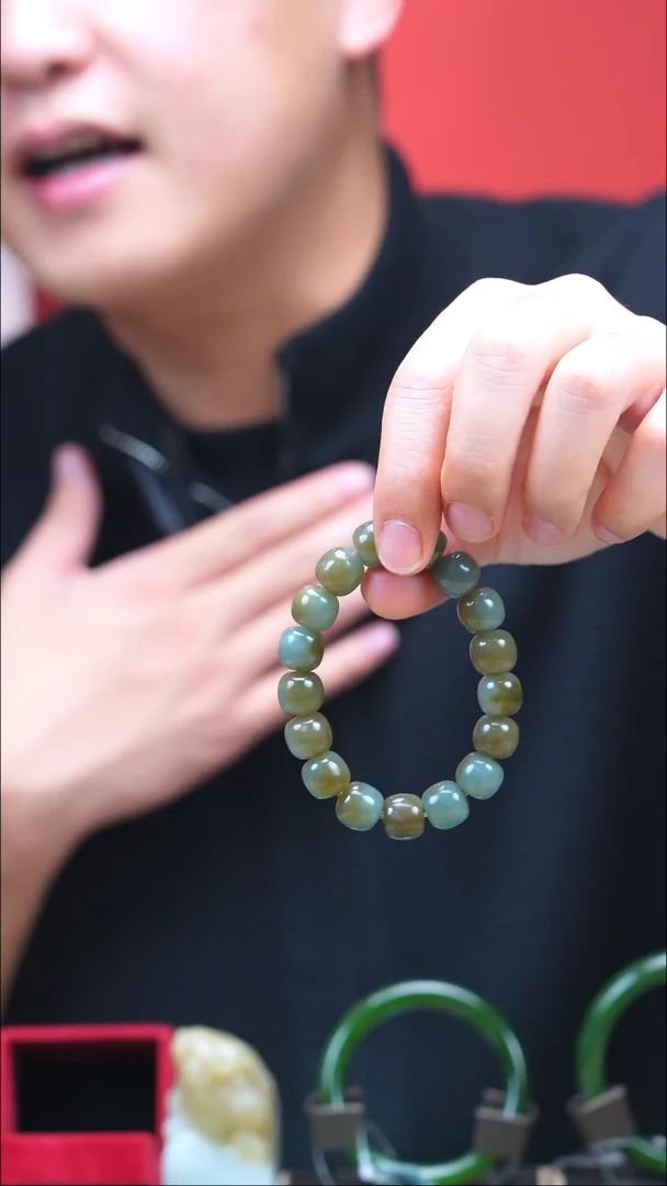 未镶嵌手串和田玉且末蓝加糖手串