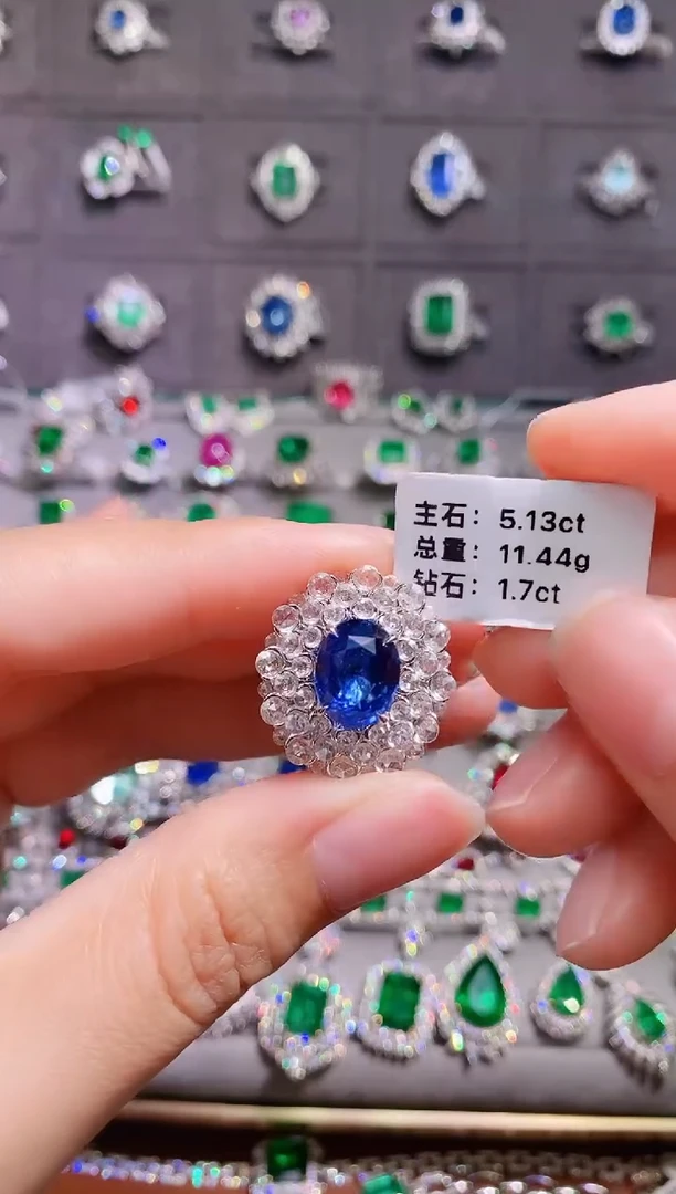 【闪购商品】蓝宝石18K金戒指18K金镶嵌1