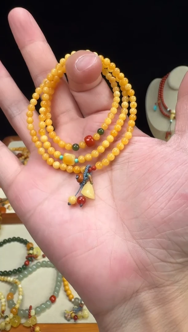 手链蜜蜡未镶嵌老花蜡三圈