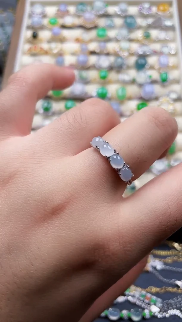 银S925镶嵌戒指翡翠1