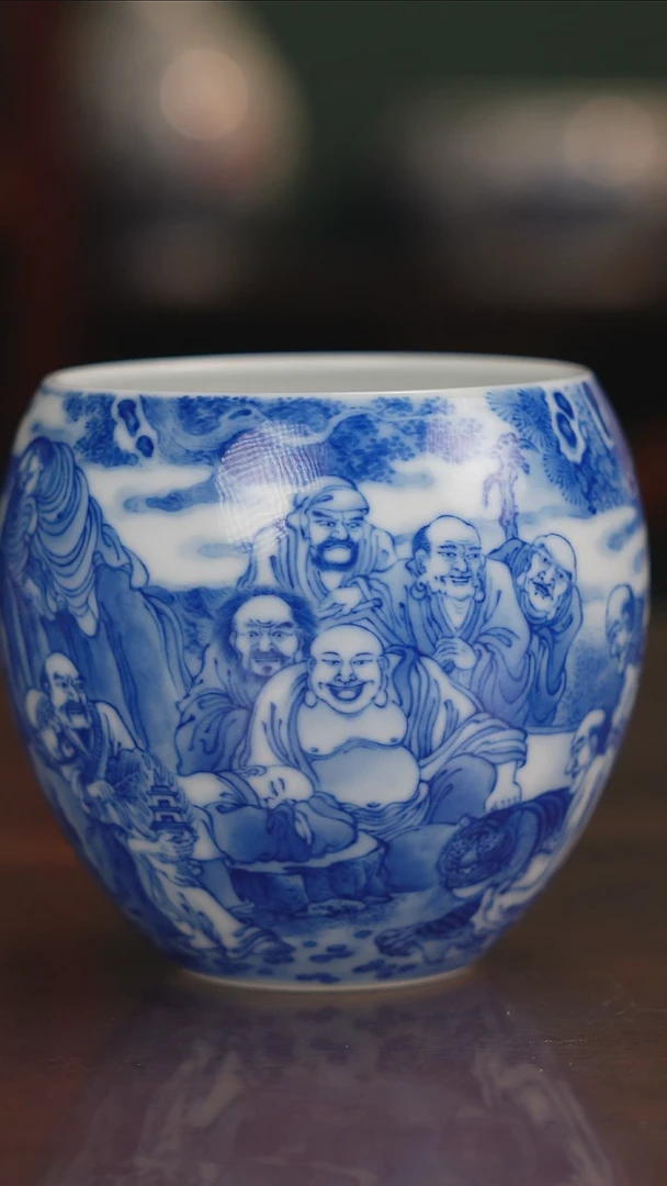 晓竹窑青花十八罗汉