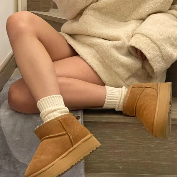 桑坡雪地靴_皮毛一体周冬雨mini雪地靴2024新款加厚秋冬雪地靴