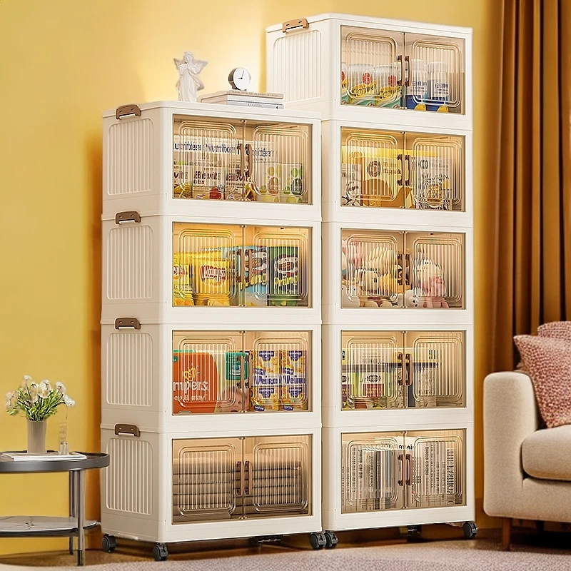 A【巨能装】76面宽免安装可折叠收纳柜储物柜整理柜落地衣柜特大号