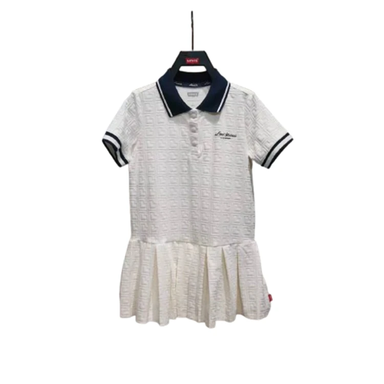 Levi's李维斯儿童夏季舒适休闲时尚白色百搭短袖连衣裙 LV2522171