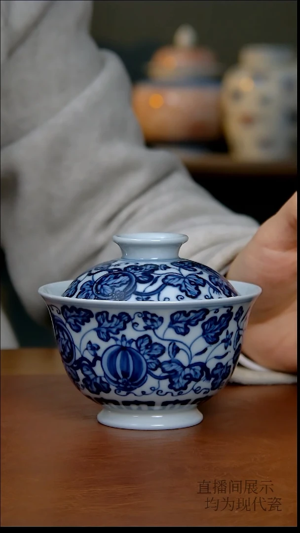 其他瓷仿明西瓜两才盖碗