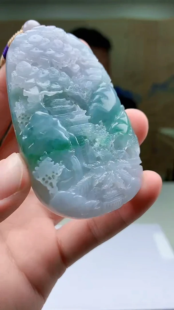 【闪购商品】定制翡翠未镶嵌4969bb-毛货挂件109