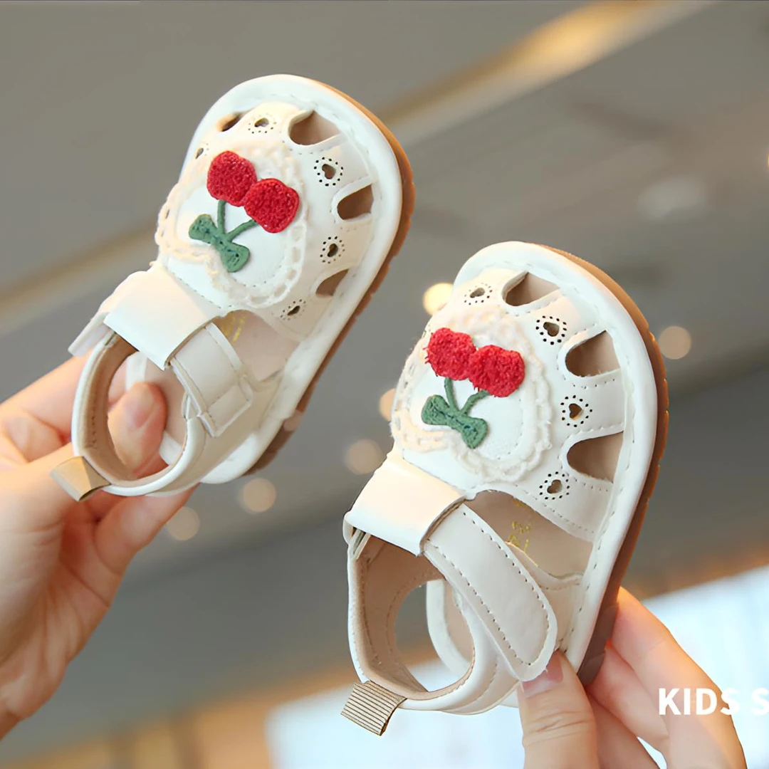 儿童宝宝凉鞋女夏季0-2岁包头小童婴幼儿学步鞋软底公主叫叫鞋