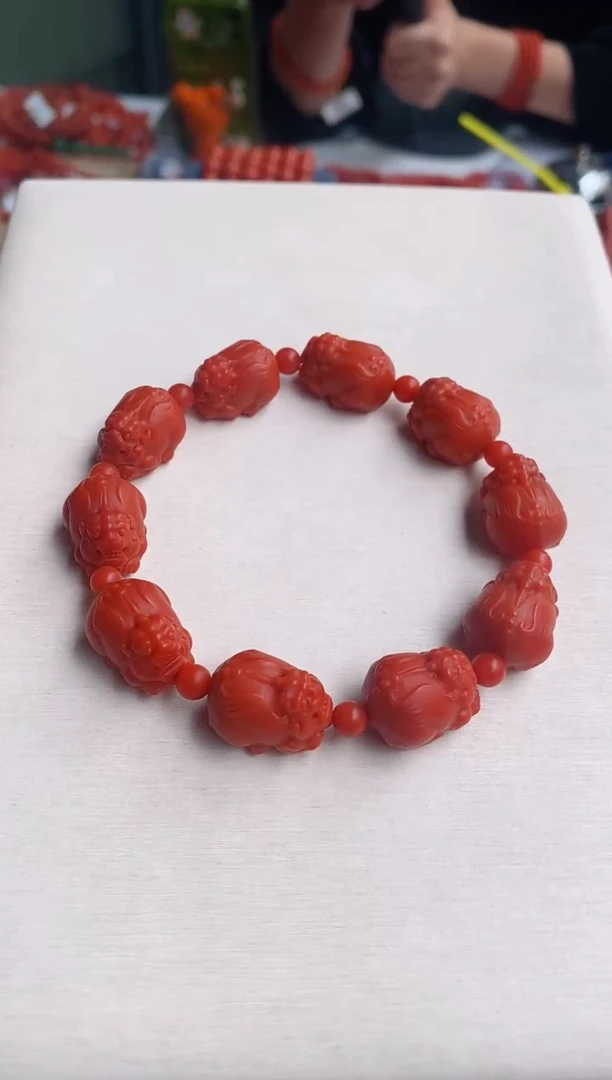 未镶嵌手链南红玛瑙保山南红貔貅设计款单圈手链
