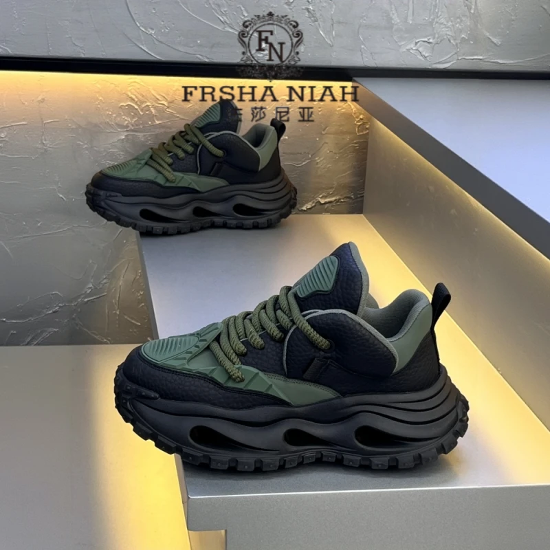 法莎尼亚运动鞋男士新款秋冬款轻奢时尚休闲百搭增高低帮系带潮鞋