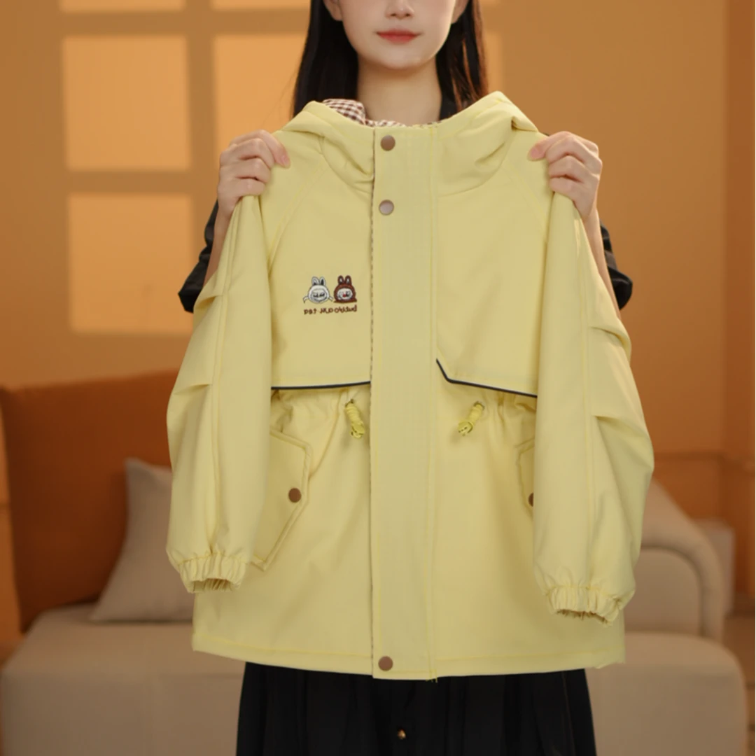 女童2025秋外套清新碎花纹路时尚外套测9