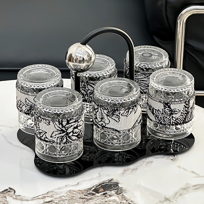 金卡佰玻璃杯套装水杯家用大容量喝水泡茶杯杯套隔热加厚透明杯子