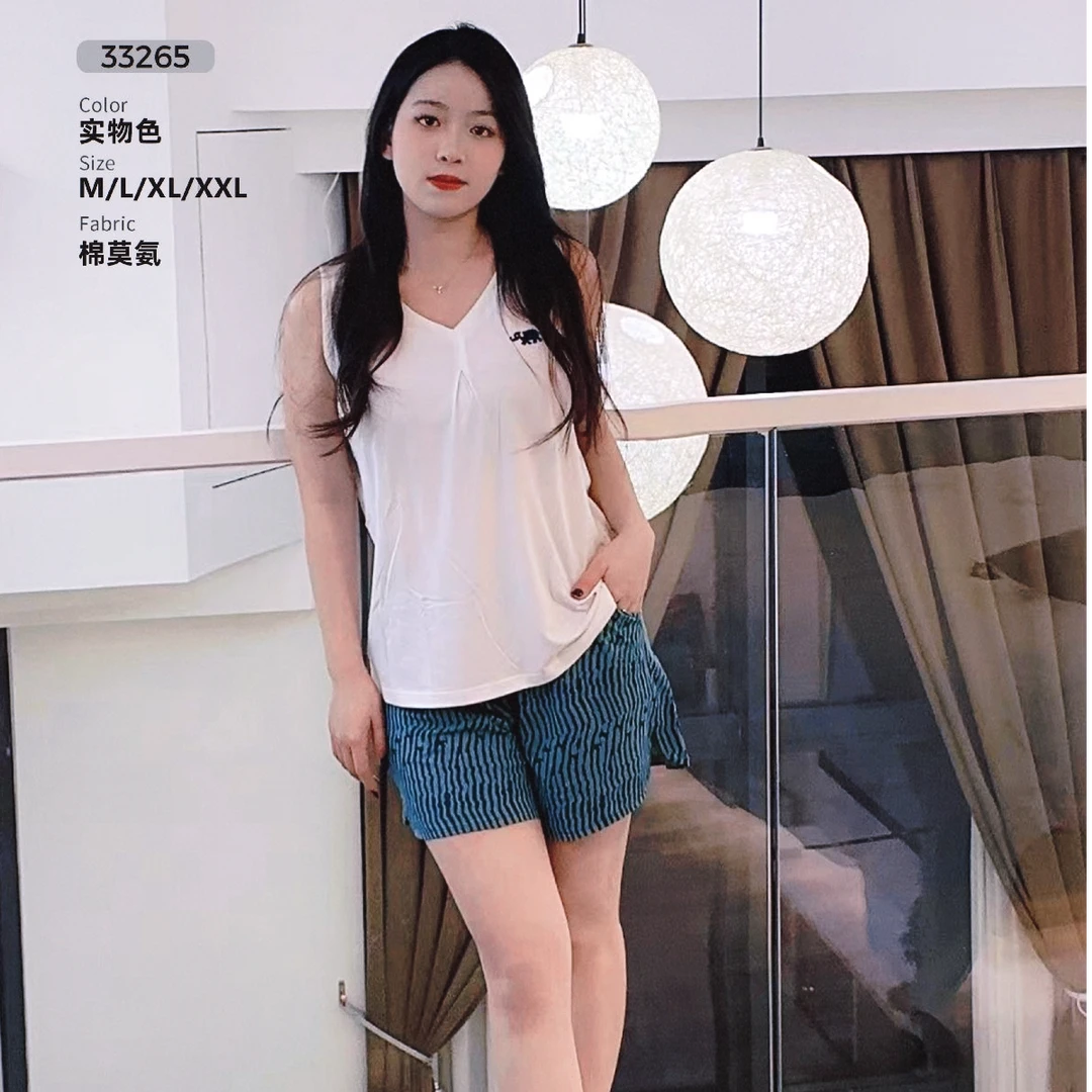 2025新款宽松型薄款背心女士休闲风时尚家居服套装夏季