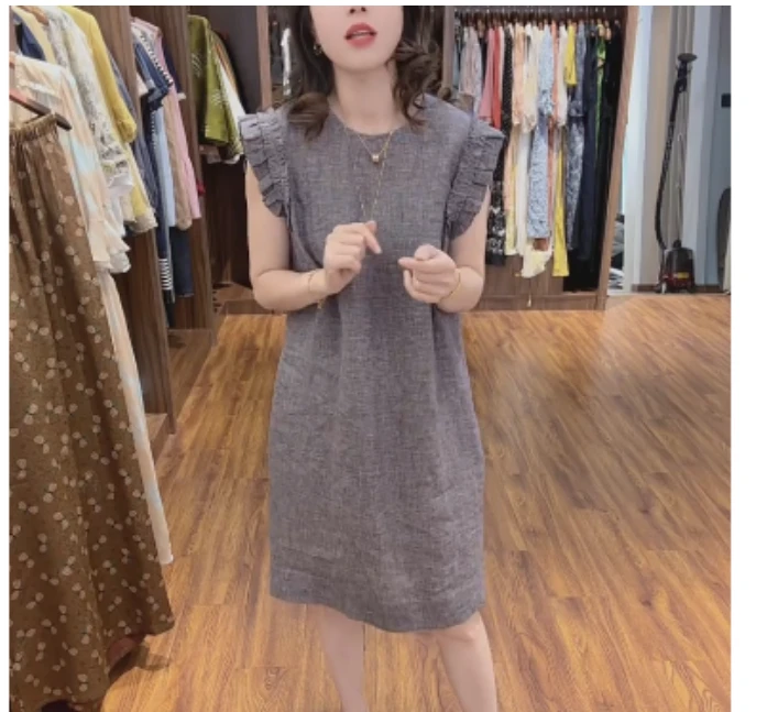 2025夏季新款网红同款洋气韩版爆款妈妈装时尚连衣裙XI-雅