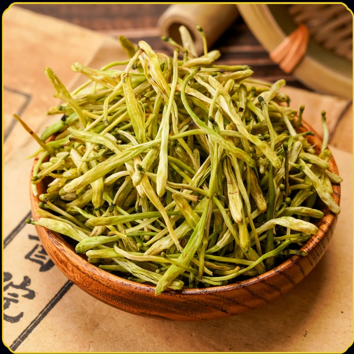 野生金银花草茶清香无硫贵州榕江深山采摘散装金银花茶自然晾晒