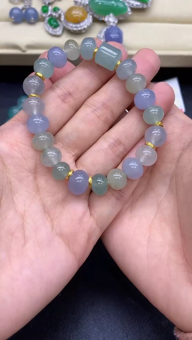 足金镶嵌手链翡翠281-中国好珍宝