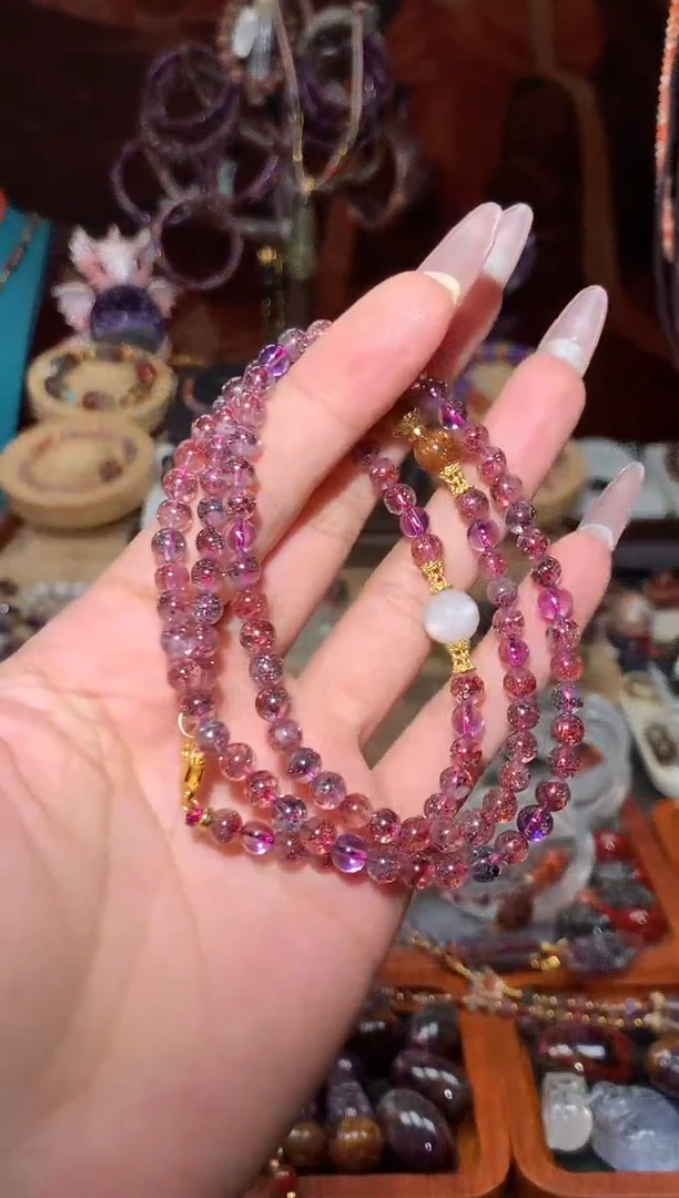 未镶嵌颈饰水晶超七金草莓万能链