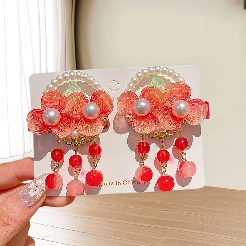 新中式古风儿童发饰蝴蝶复古花朵公主头饰发夹夹子可爱1288