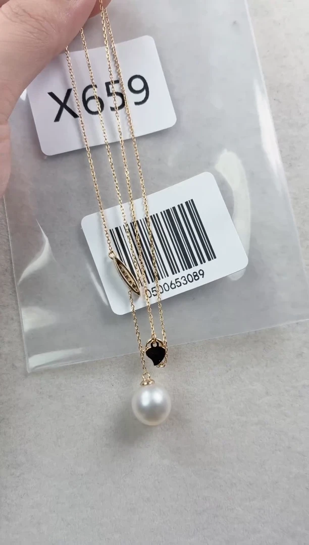 银S925镶嵌套链海水珍珠X659