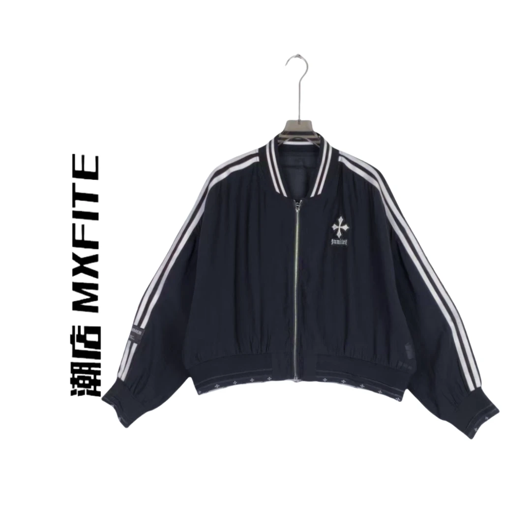 MXFITE潮店春季上新潮酷印花条杠拉链长袖时尚外套（ZHC50234）