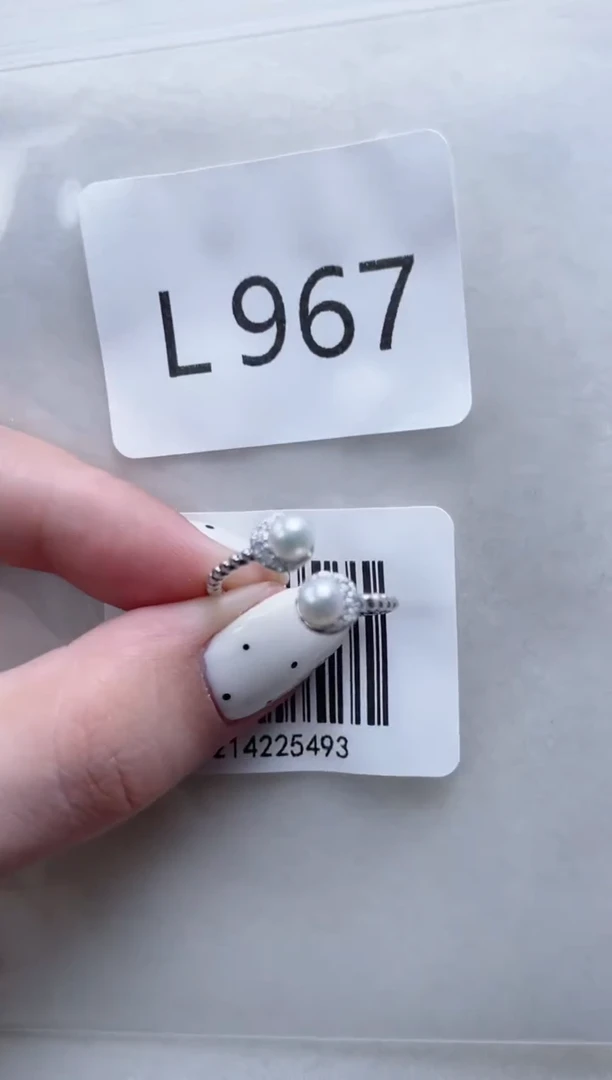 银S925镶嵌淡水珍珠戒指L967