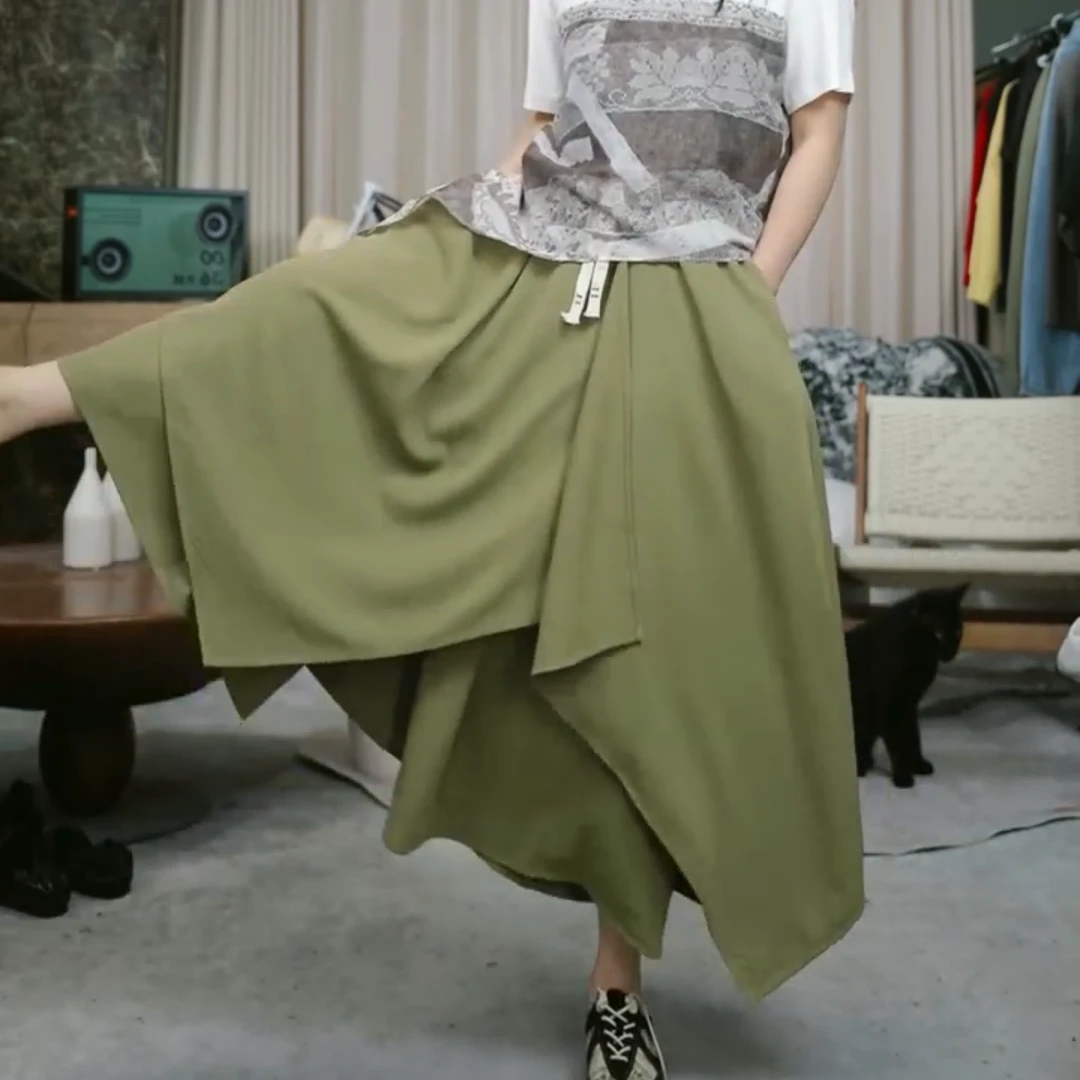 infobyfive2025夏季新款层层叠加不规则半身裙长裙裙裤NF0505020