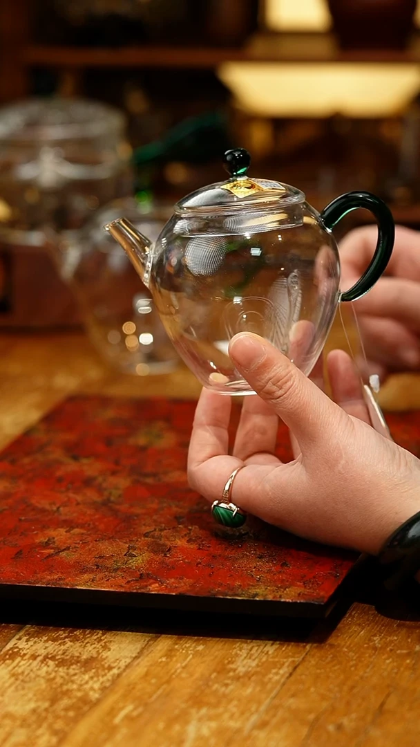 【闪购商品】禾器/晶彩文巧壶/墨绿色