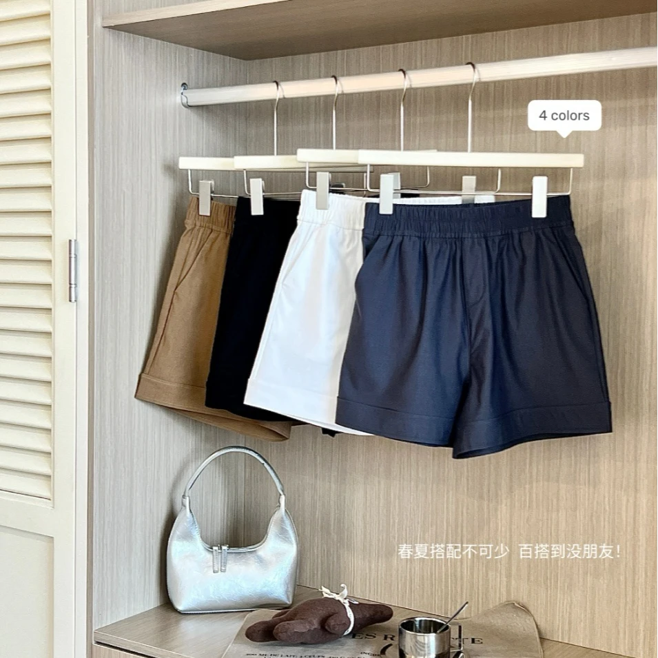 2025春夏季新款潮流时尚简约气质百搭松紧腰短裤H5625