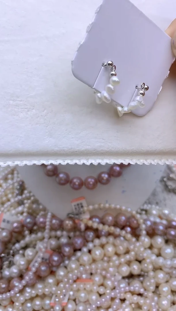 未镶嵌淡水珍珠1花瓣耳圈