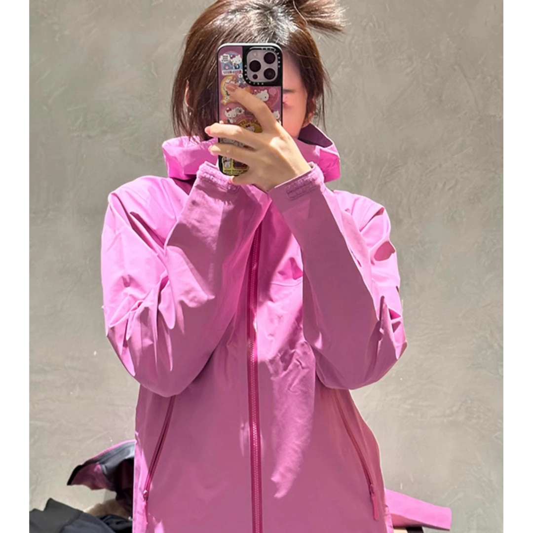 玫粉色冲锋衣款外套女春秋新款三合一户外多巴胺穿搭FYH363