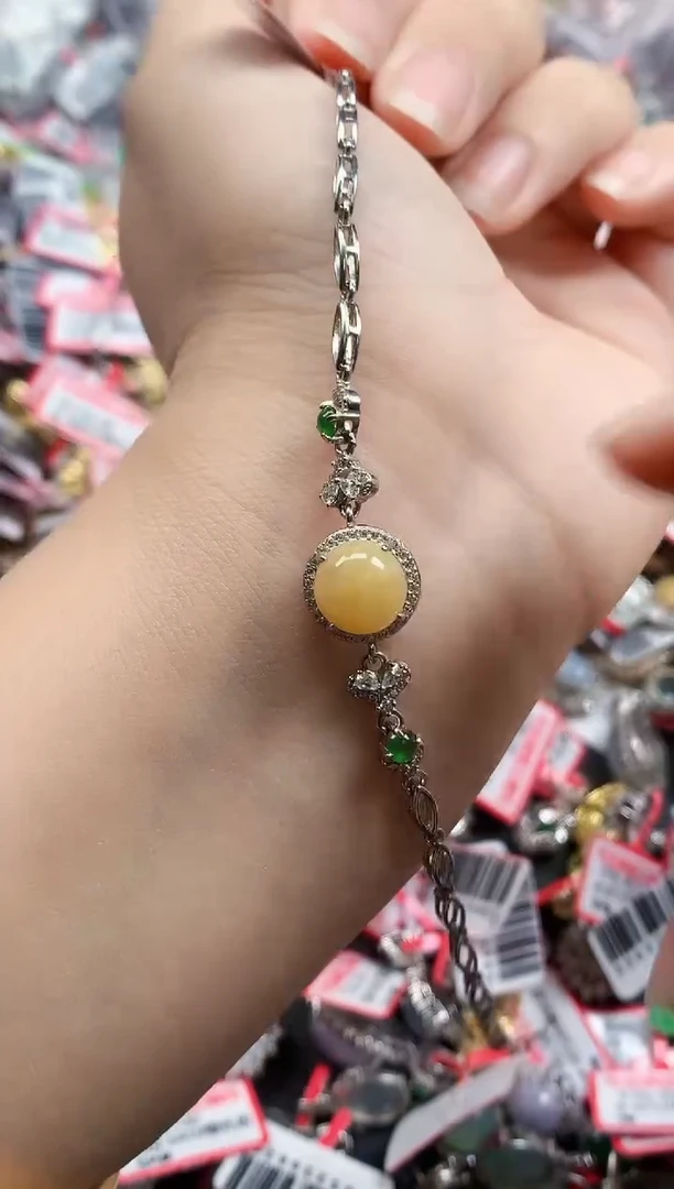 银S925镶嵌戒指翡翠天然A货缅甸翡翠