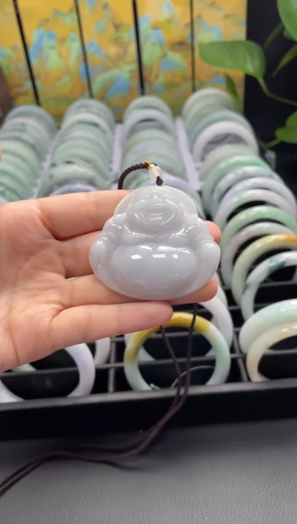 翡翠未镶嵌颈饰翡翠佛公（大厚）25051802A多样性发其一