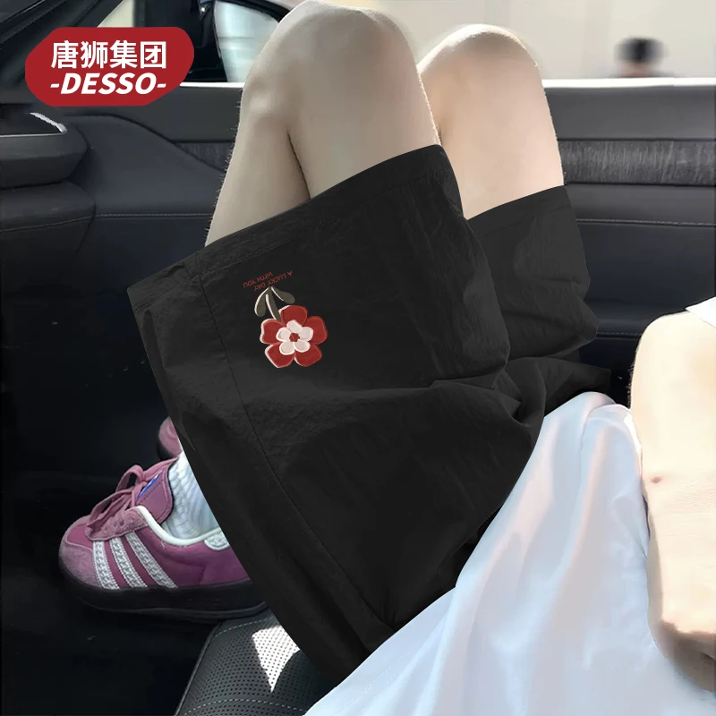 唐狮集团Desso梭织防晒短裤女冰感高腰防晒裤夏薄款百搭宽松裤子