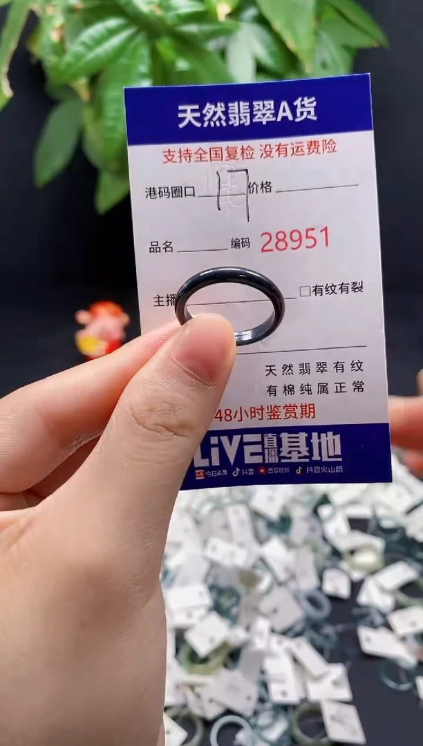 翡翠戒指未镶嵌天然翡翠戒圈8951
