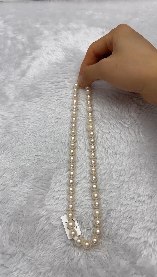 项链银S925镶嵌海水珍珠AK羽皇金8-8.5mm