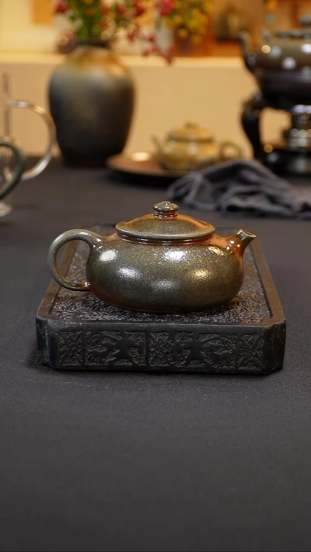 茶壶紫砂纯自然柴烧
