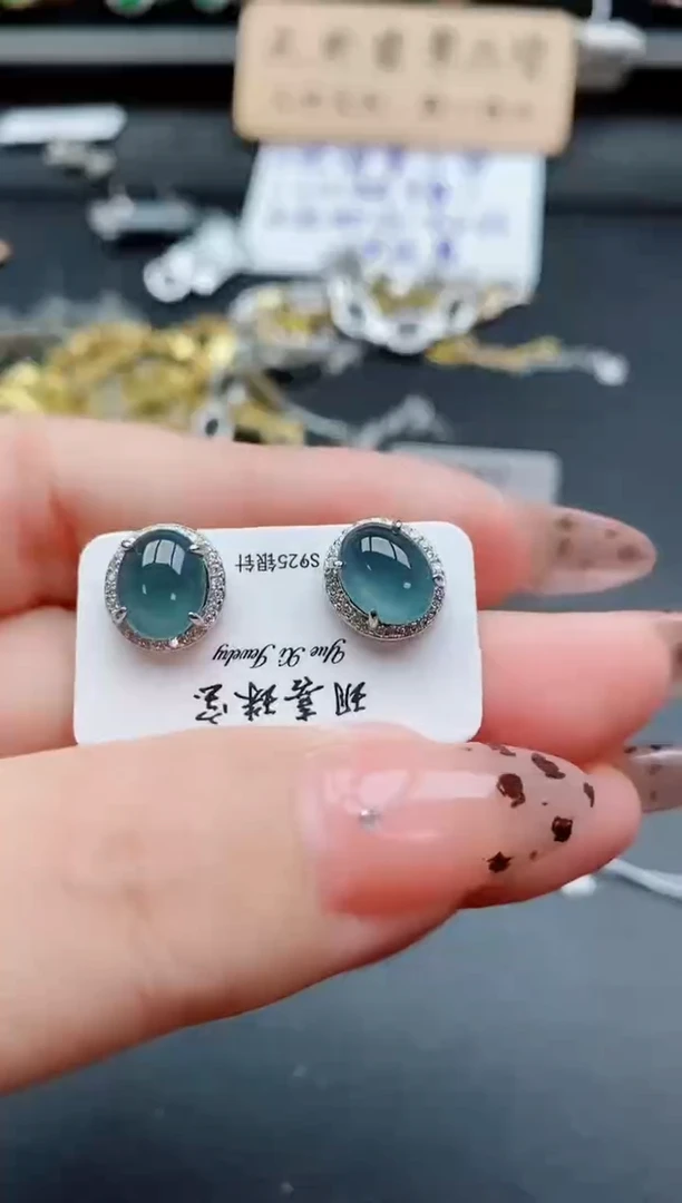 银S925镶嵌戒指翡翠1