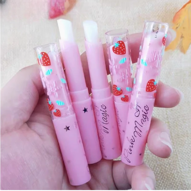 小草莓变色唇膏女不脱色防水正品口红润唇膏持久保湿不沾杯不掉色